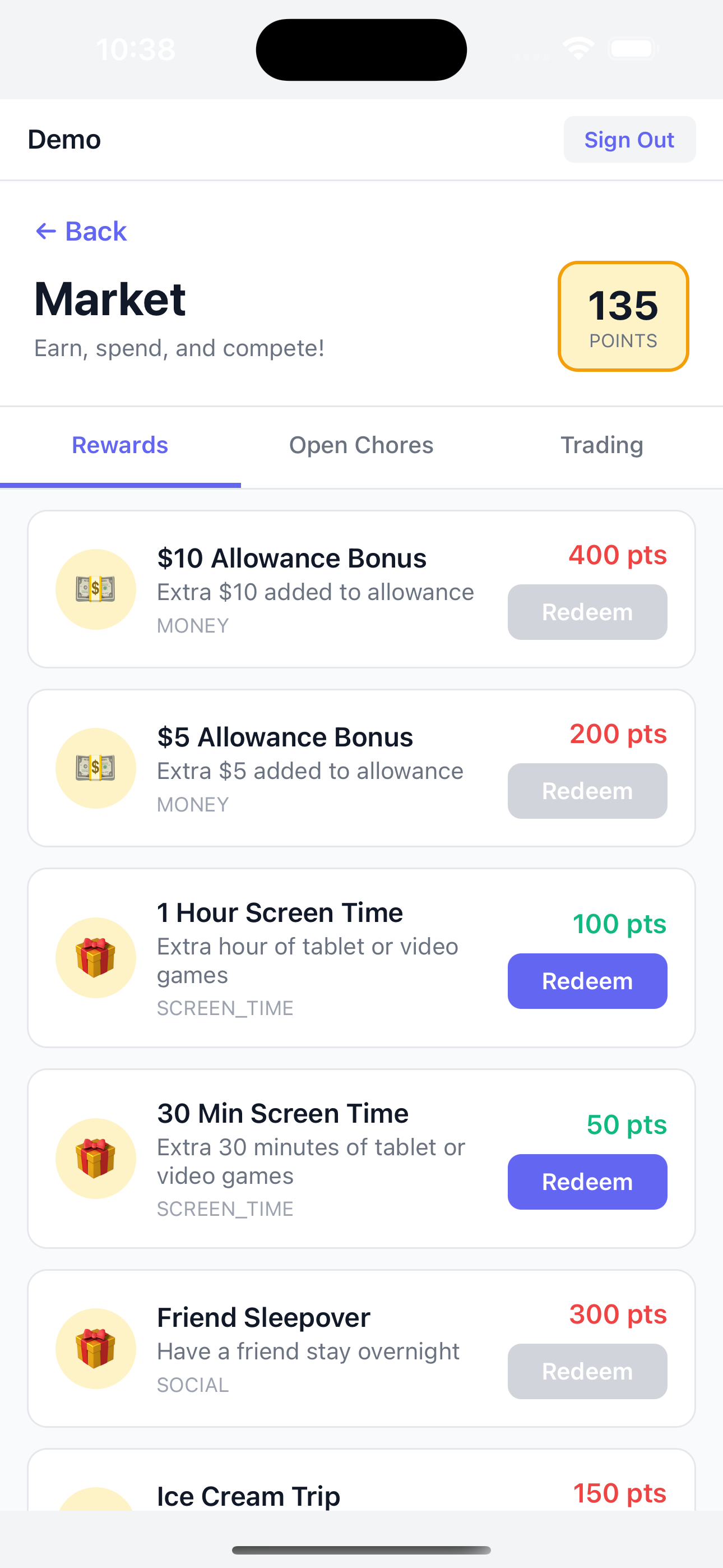 Mobile rewards store